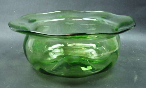 A free blown Arts & Crafts green glass vase, English c.1890
