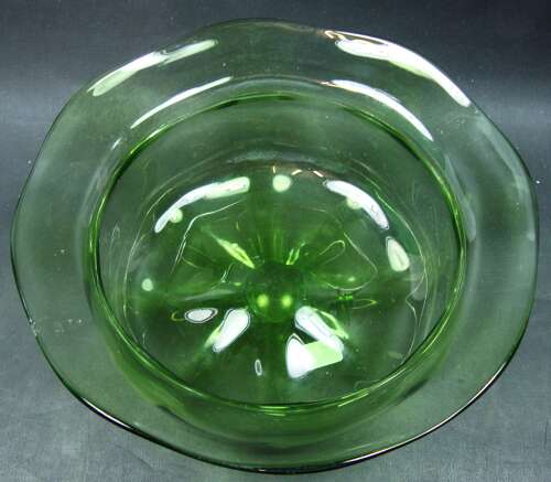 A free blown Arts & Crafts green glass vase, English c.1890