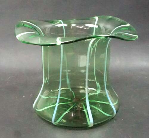 A pale green glass Arts & Crafts style vase, English c.1890