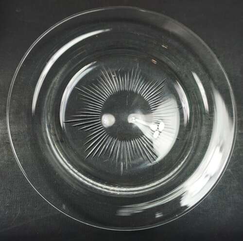 A set of eight crsytal glass desert plates cut with a 'St. Louis' star c.1880