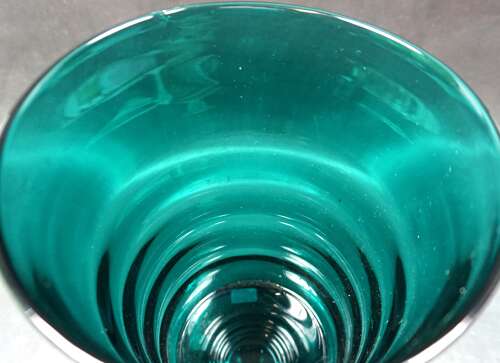 A Whitefriars Glass teal coloured ribbed vase c.1930